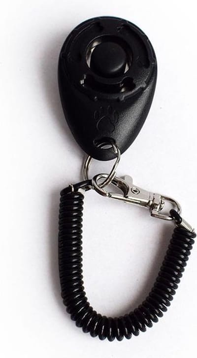 Okado Honden Trainingsclicker Zwart – Clickertraining Accessoire met Polsband – Voor Puppy en Hond – Positieve Training