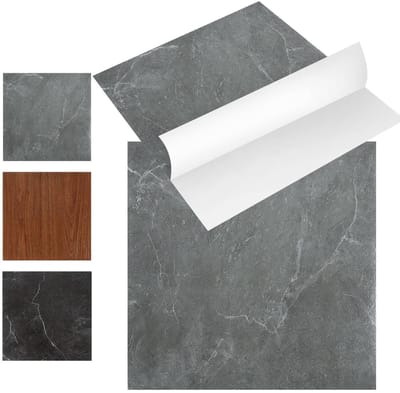 PVC Vloertegels - Vinyl Vloer - Vloer Renoveren - Zelfklevend Waterdicht - 30 x 30 cm - Grijs Marmer
