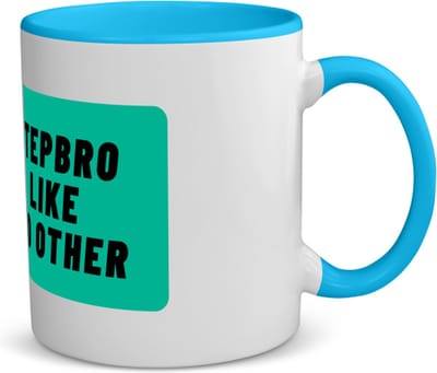 Akyol - stepbro like no other koffiemok - theemok - blauw - Broer - geweldige stiefbroer - niemand anders - verjaardag - cadeau - kado - bedankje - geschenk - 350 ML inhoud