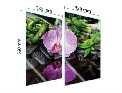 TMK ArtDeko - Serie Orchidea - Glazen Beschermplaat - 35x52 cm - Snijplank - Spatbescherming