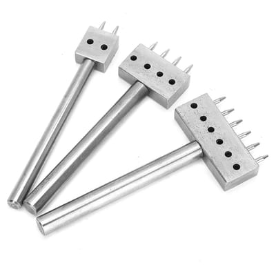 3 STUKS Afstandspriemgereedschap DIY Leerbewerking Gatenponsset Riemgatenponser(8 mm(2+4+6) ) 8mm