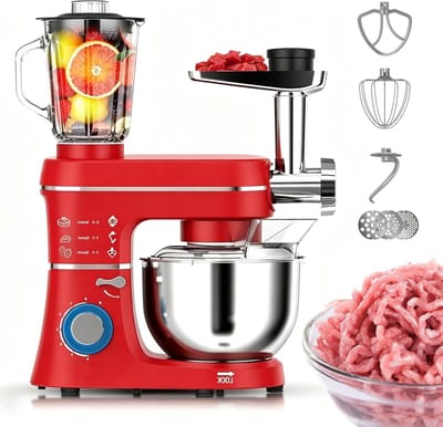Keukenmixer - Mixer Deegmixer - Thuisbakken - 5-in-1 Multifunctioneel - 10 liter kom - Rood