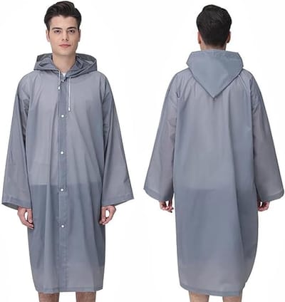 Regenjas, poncho voor volwassenen, 2 stuks herbruikbare regenjassen voor dames en heren, met capuchon en trekkoord