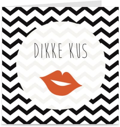 DIKKE KUS | kaart / wenskaart met envelop | liefde / vriendschap / denken aan / sterkte