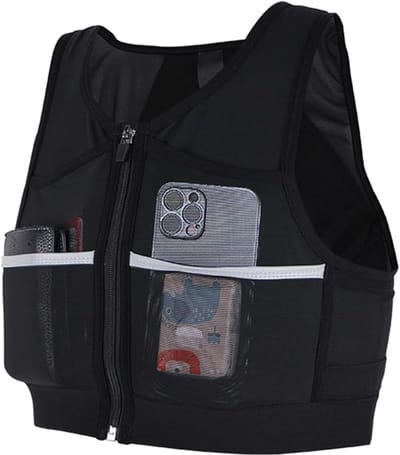 Famanu – Hardloopvest voor dames en heren - reflecterend - ultralicht loopvest - drinkvest - hardlopen met 7 zakken - ademend hardloopvest voor hardlopen - marathon - wandelen - kamperen