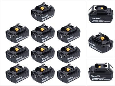 Makita accuset 10x BL 1830 B 18 V 3,0 Ah / 3000 mAh Li-ion ( 10x 197599-5 ) met LED-display - origineel, geen replica