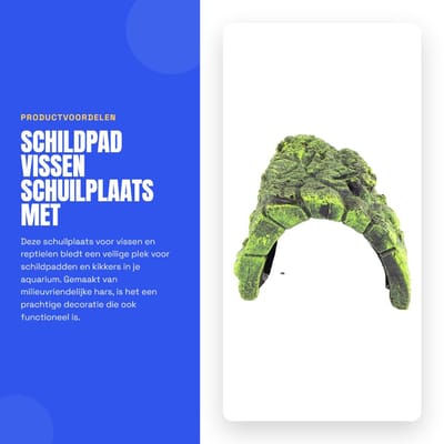 Dailygoods- Schuilplaats Milieuvriendelijk - Schildpad Grot - Aquarium Decoratie - Veilig Kruipterras - Natuurlijk Gesteente - 18x12x9 cm - Aquariumdecoratie