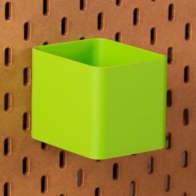 Standaard bakje voor Ikea Skadis pegboard 8x10x8 cm - Groen - Met tussenschotjes - Opberger