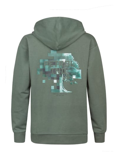 Petrol Industries - Jongens Backprint Hoodie Puget - Groen - Maat 104