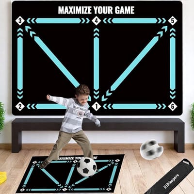 Klikkopers® - Voetbalmat - 80cm x 120cm - Soccer Skills Mat - Voetbal Trainingsmateriaal - Junior - Dribbelmat - Voetbal Training - Voetbal Mat - Voetbal Trainingsmat - Voetbal Tapijt - Soccer Training Equipment