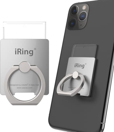 Telefoonring - iRing Link Hook set - Telefoonhouder Auto - Popsocket - 3M Tape - Hook® Muurbeugel - Telefoon Standaard - Universeel - Gletsjer Zilver