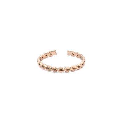 Mint15 Verstelbare ring gedraaid 'Twisted' - Roségoudkleur RVS/Stainless Steel