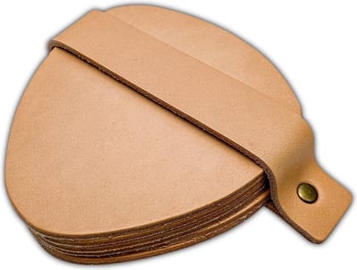 Brute Strength - Onderzetters voor glazen - Leer - Naturel - Semi Rond - 10 stuks - Leren onderzetters - Onderzetter leer - Lederen onderzetters - Onderzetters leer