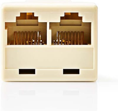 Nedis Telecom-Netwerksplitter - RJ45 Female - 2x RJ45 Female - Vernikkeld - Ivoor - PVC - Polybag