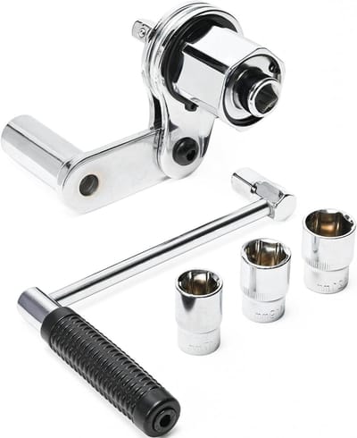 Koppelvermenigvuldiger Set - Moersleutel Hulpstuk - Vastzittende Moeren - Arbeidsbesparend 8-punts - Max 680 NM - Zilver