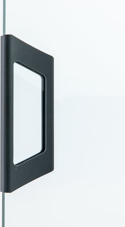 ForaVida | Deurgreep antraciet XL | Aluminium handgreep voor glazen schuifdeur en glazen schuifwand | Inclusief montagekit | 150 x 18 x 50 mm | Geschikt voor 10 mm glasdikte
