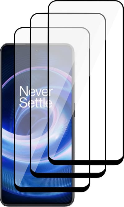 Screenprotector geschikt voor OnePlus Ace - Gehard Glas Beschermglas Tempered Glass Volledig Dekkende Screen Protector - 3 Stuks