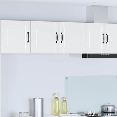 vidaXL - Wandkast - PORTO - Wit - 80 - x - 31 - x - 40 - cm - Bewerkt - hout