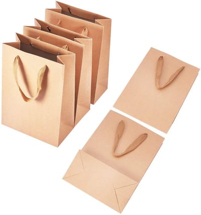 Dailygoody - Kraft-papieren zakjes - Geschenk boodschappentassen - Set van 10 stuks - BurlyWood kleur - Duurzaam en stijlvol - Perfect voor cadeaus