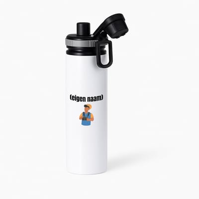 Hacebo® - fotograaf man met eigen naam waterfles met draaidop grijs - Fotograaf - fotografen - camera - verjaardag - cadeau - kado - water fles - 850ML