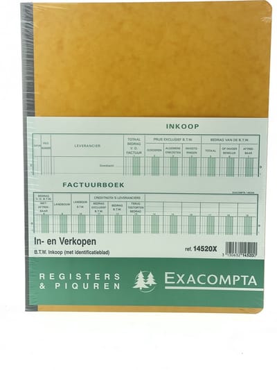 Exacompta - Kasboek In- en Verkopen - 31x25 cm - Random Kleur