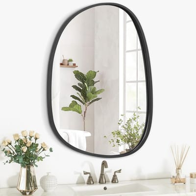 Asymmetrische ovale wandspiegel - Unieke decoratieve spiegel voor badkamer, woonkamer, slaapkamer en entree