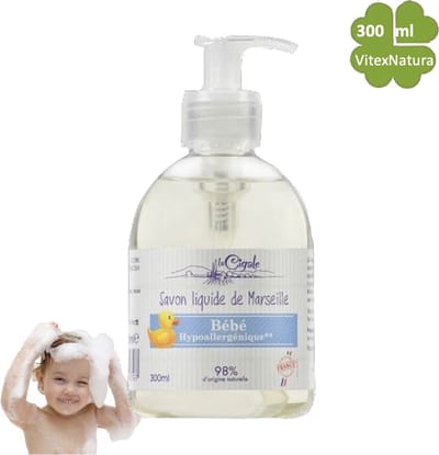 La Cigale 300ml Baby douche gel verzorging ♥ Marseille Babyzeep vloeibaar Hypoallergeen. Zonder conserveermiddel, kleurstoffen, geur