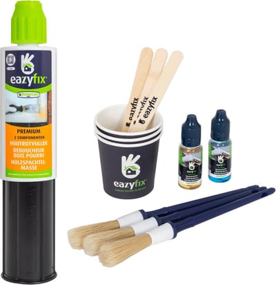 EAZYFIX® Houtrot repareren aanvulset - Premium kwaliteit - werk houtrot weg - duurzaam resultaat - zonder houtrotfrees