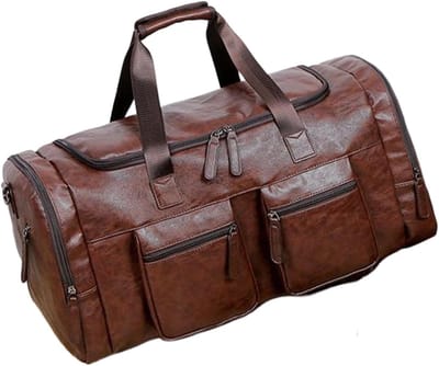Reistas Duffle Bag - Weekendtas Reizen - Korte Trip - Ruim Interieur - 55x25x30cm - Bruin