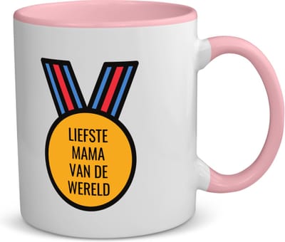 Akyol - liefste mama van de wereld koffiemok - theemok - roze - Mama - de liefste moeder - moeder cadeautjes - moederdag - verjaardagscadeau - verjaardag - cadeau - geschenk - kado - gift - moeder artikelen - 350 ML inhoud