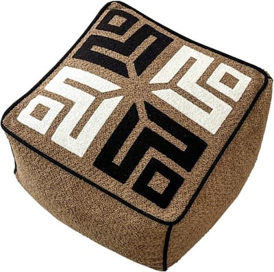Voetenbank Ottomaans - Poef Zetel - Ontspannen Zitten - Veiligheidsrits - 46x46x30cm - Grijs