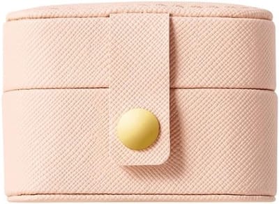 Compacte reistas voor sieraden - Organizer voor ringen en oorbellen, ideaal cadeau voor vrouwen en meisjes, roze kleur