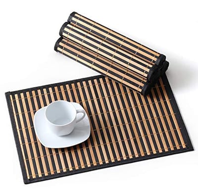 Set van 6 Bamboe Placemats - Antislip, Afwasbaar en Hittebestendig (45 x 30 cm) voor Keuken en Eetkamer