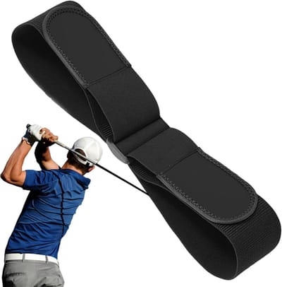 Golf Swing Band - Trainingshulpmiddel - Golf Oefenen - Constante Swingondersteuning - Compact Opvouwbaar - Zwart