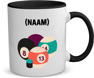 Akyol - biljart met eigen naam koffiemok - theemok - zwart - Biljart - biljarter - sport - 350 ML inhoud