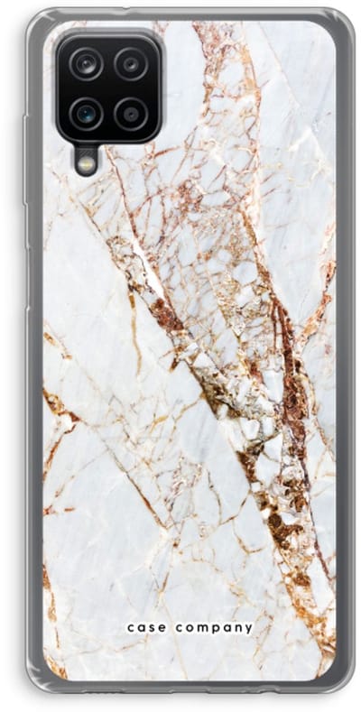 Case Company® - Hoesje geschikt voor Samsung Galaxy A12 hoesje - Goud marmer - Soft Cover Telefoonhoesje - Bescherming aan alle Kanten en Schermrand
