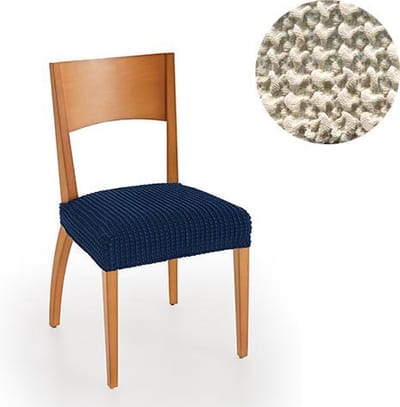 Belmarti® Stoelhoes Milos Ivoor (2 stuks) voor eetkamerstoelen 40-50cm - Extreme Stretch stoelhoezen - Antistatisch - Ademend Katoen