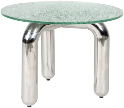 Dutchbone Marly Bijzettafel Rond 60 cm Glas/Chroom - Zilver
