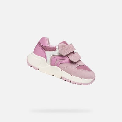 GEOX FLEXYPER MINI PEUTERMEISJES Sneakers - ROZE/DONKERROZE - Maat 24