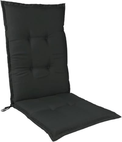Tuinstoelkussens Hoge Rug - Zitkussens Outdoor - Buiten Ontspannen - UV-bestendig Materiaal - 120 x 50 cm - Zwart