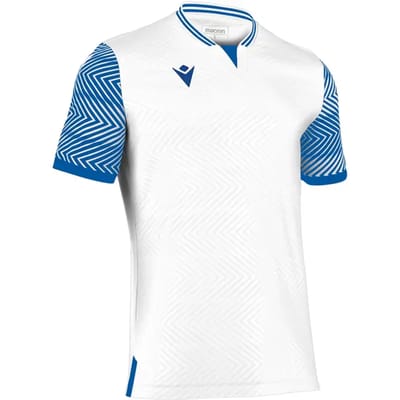 Macron Tureis Shirt Korte Mouw Heren - Wit / Royal | Maat: 3XL