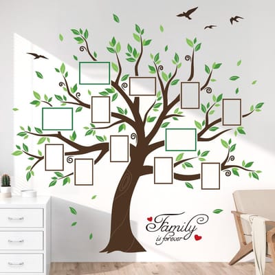 MTTproducts - Familieboom Muurstickers - Fotolijst Boom - Unieke Wanddecoratie - Multikleur - Creatieve Muurdecoratie - Geschikt voor Woonkamer en Slaa...