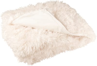 J-Line deken Moutie - polyester - wit