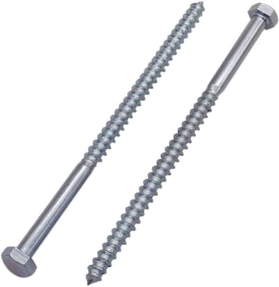 35x Zeskantige Houtschroeven M6 x 110mm - Verzinkt Staal - DIN 571 Lagbouten
