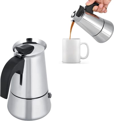 Draagbare Moka Koffiezetapparaat Roestvrij Staal voor Espresso op Kookplaat