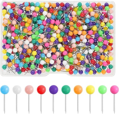 Kleurige Push Pins voor Kaarten, 500 Stuks Plastic Ronde Koppen, Ideaal voor Kantoor en Creatieve Projecten