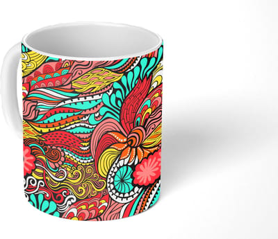 Mok - Koffiemok - Bohemian - Patronen - Bloemen - Mokken - 350 ML - Beker - Koffiemokken - Theemok