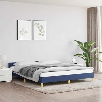 vidaXL - Bedframe - met - hoofdeinde - zonder - matras - 180x200 - cm - stof - blauw