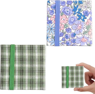 Mini Sketchbook Set - Watercolor Reizen Journal, Creatief Notitieboek met Linnen Kaft voor Tekeningen, Handzaam Tekenpapier (6 x 6 cm)