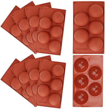Dailygoods- Siliconen Mallen - Set van 10 - Hittebestendig - Antiaanbak - Halve Ronde Vormen - Chocoladevormpjes - Eenvoudig Schoonmaken
